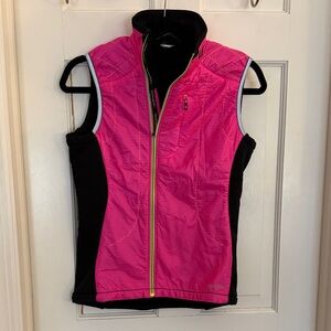 Garneau Hot Pink & Black Athletic/ Bicycle Vest with Neon Zipper, size small